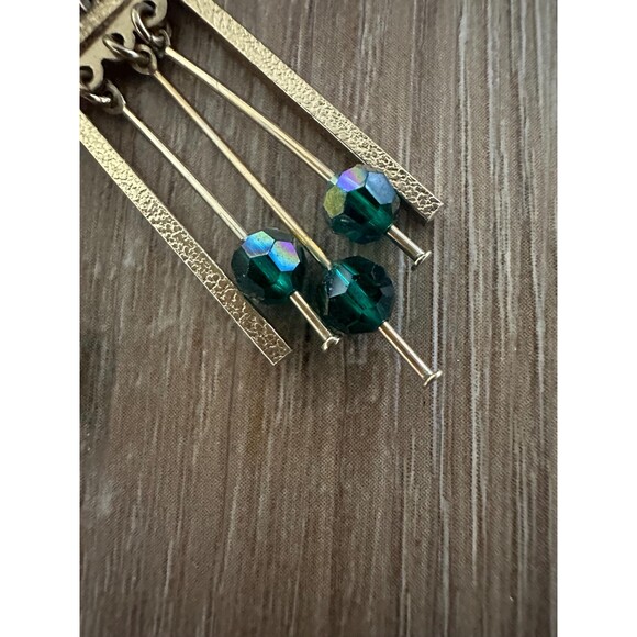 VTG Lewis Segal Clip On Peacock Irredescent Color  Earrings. Signed - Picture 2 of 6